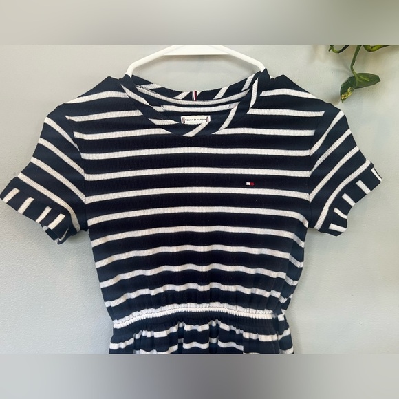 TOMMY HILFIGER girls striped short sleeve blue&white dress/size 7 (S/P/CH) - Picture 6 of 10